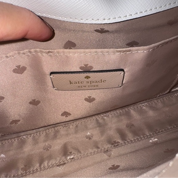 Kate Spade Carson Saffiano Leather Convertible Crossbody Warm Beige Multi Gold - Picture 11 of 16